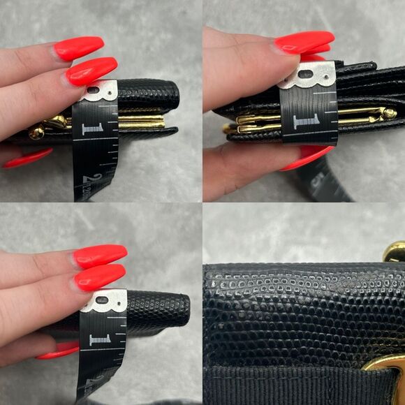 Salvatore Ferragamo Vara Bow Black Trifold Compact Wallet Clasp Leather - Picture 16 of 16